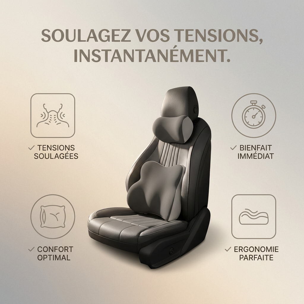 Ensemble de support de tête et lombaire pour voiture
